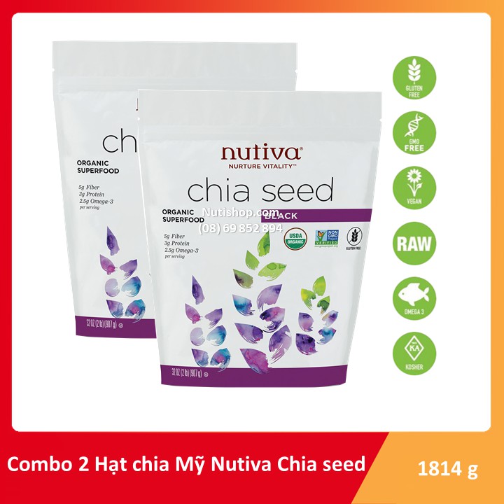 Combo 2 Hạt Chia Mỹ Nutiva 907g