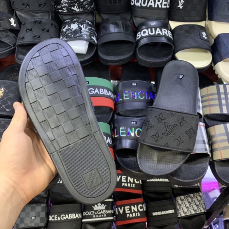 FREE SHIP  Dép Lê Cao Su Lv Nam Hoa Chữ Nổi