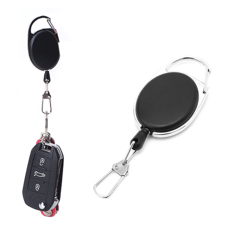 1 Cuộn Dây Gắn Móc Khóa / Thẻ ID Thiết Kế Thu Gọn Tiện Dụng Giá Đỡ