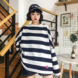 MB005 Áo phông kẻ ngang oversize