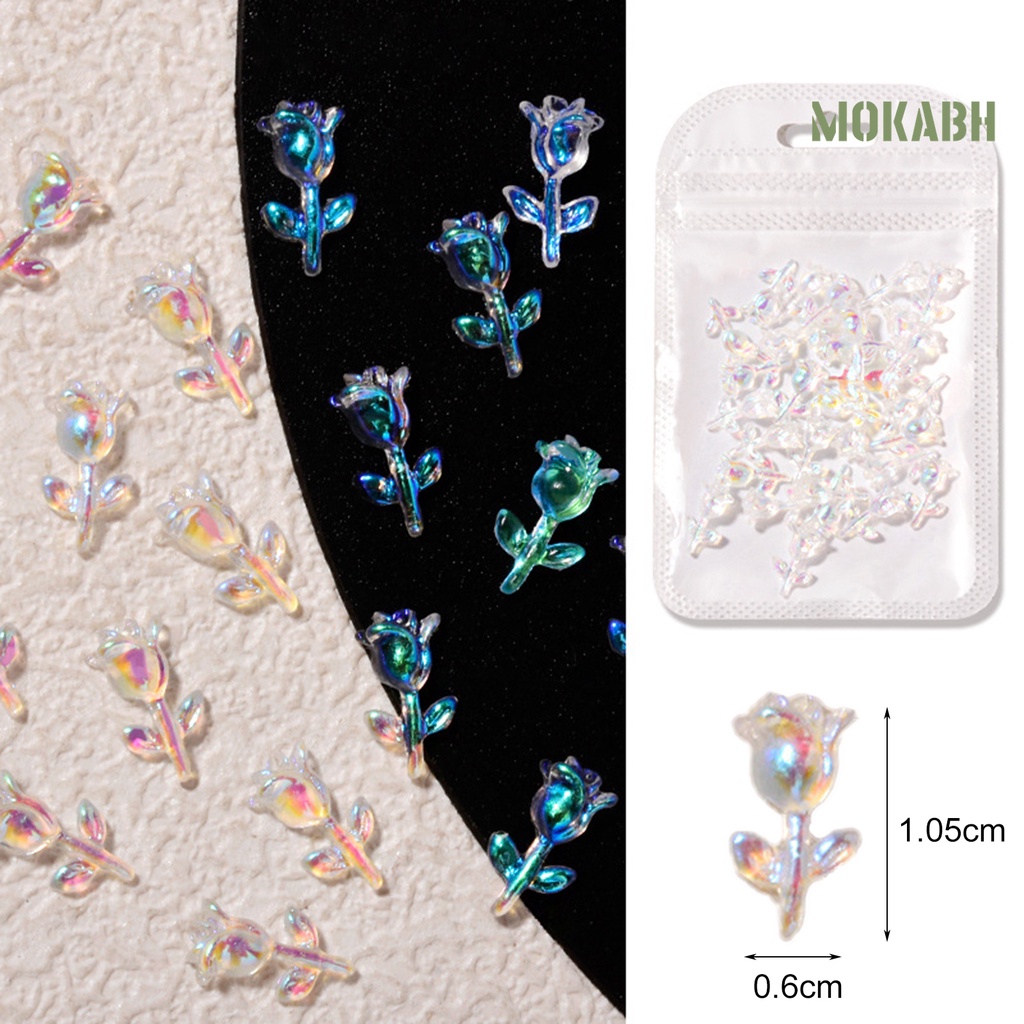 Set 30 Phụ Kiện Hoa Hồng 3D Bằng Nhựa Resin Dễ Thương Trang Trí Móng Nghệ Thuật