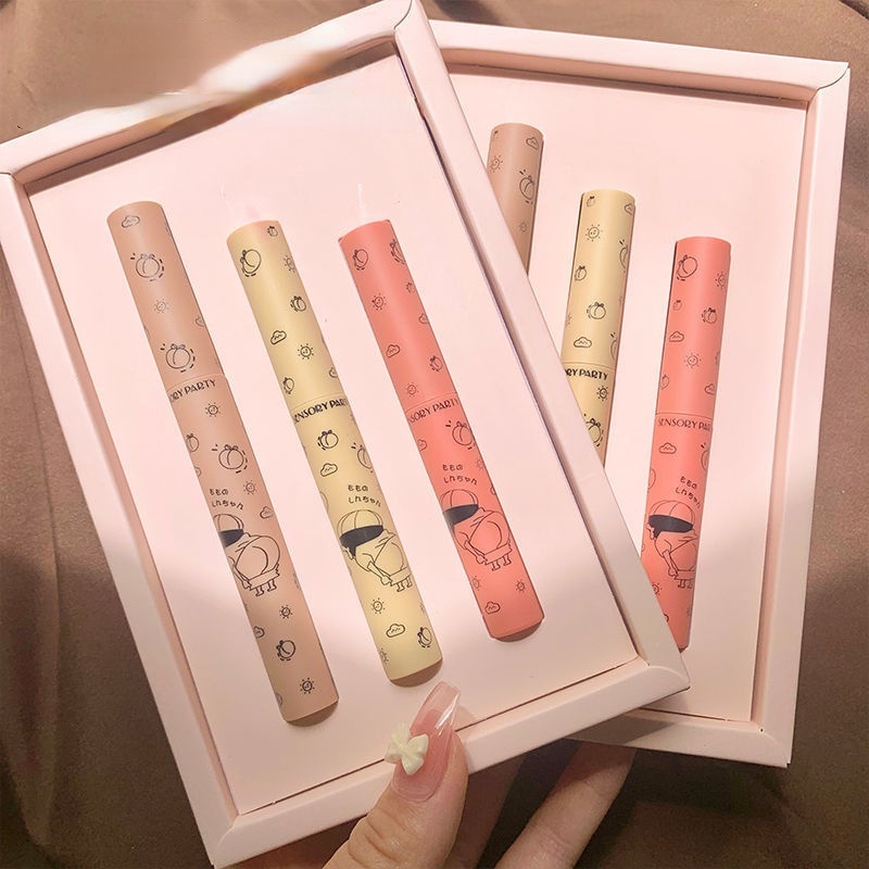 Set 3 Son Môi Dưỡng Ẩm Dạng Nén Màu Nhung Mờ Xinh Xắn