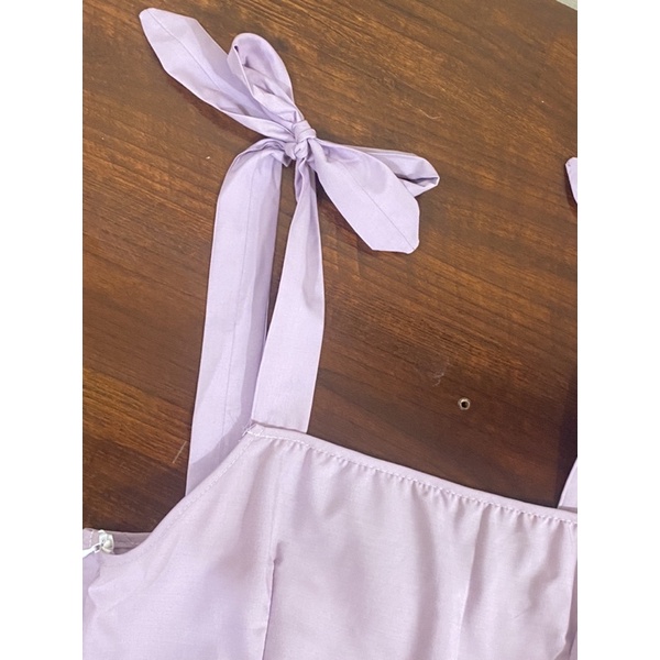 Pass đầm 2 dây tím pastel