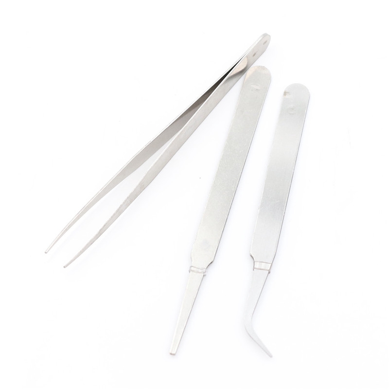 Set 3 Nhíp Sửa Chữa Đa Năng Bằng Thép Không Gỉ Tiện Dụng