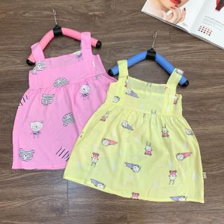 Váy lanh lụa 2 dây cực mềm, mát cho bé gái