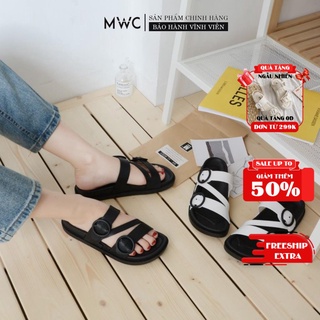 Dép Nữ MWC Đế Bệt Quai Cao Su Cách Điệu Cá Tính NUDE- 3226