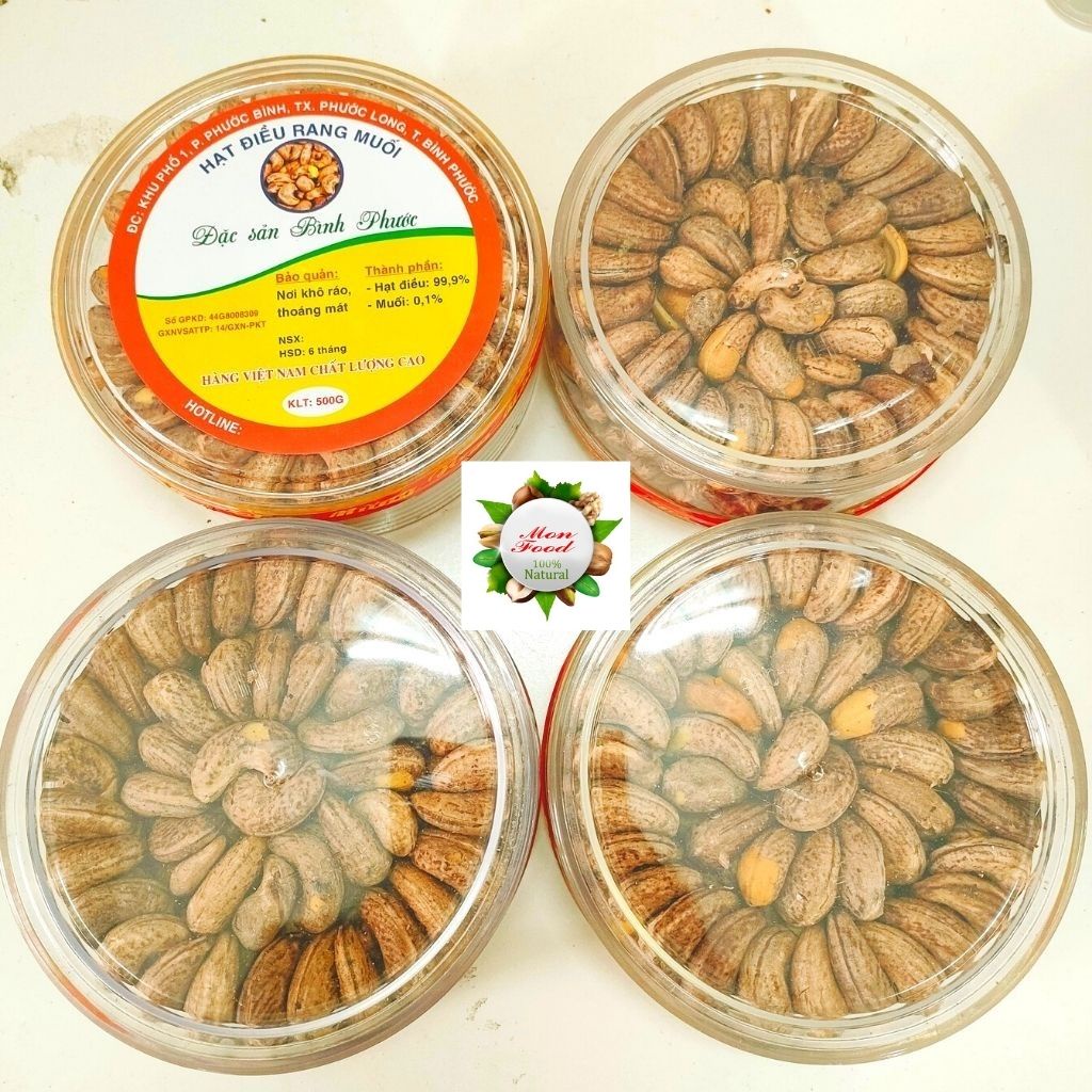 Hạt Điều Rang Muôi Bình Phước Loại 1, Hạt Điều Rang Củi 100% Xuất Khẩu Nguyên Lụa Đóng Hộp, ToFood86