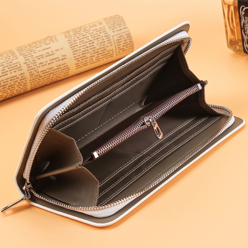 Ví dài cầm tay có khóa kéo đựng thẻ / điện thoại thanh lịch đơn giản cho nam