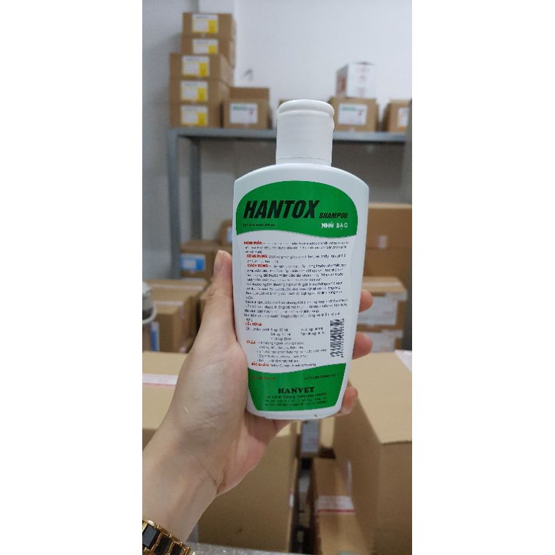 sữa tắm chó mèo hantox shampoo nhũ bạc xanh diệt rận tốt