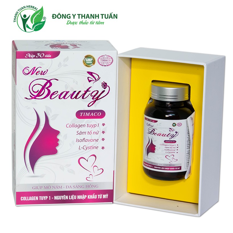 Viên uống dưỡng da cao cấp New Beauty Timaco - mờ nám sáng da - [ Hộp 30 viên Chính Hãng ] | BigBuy360 - bigbuy360.vn