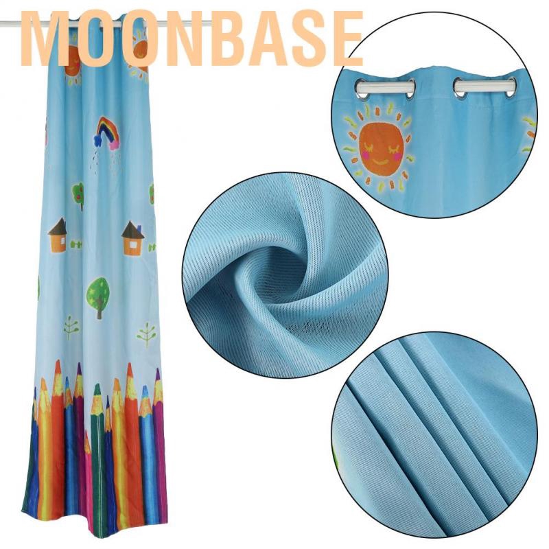 Moonbase curtains Window Curtain Cartoon Pencils Pattern Sheer Drape Child Kids Room Bedroom  blackout