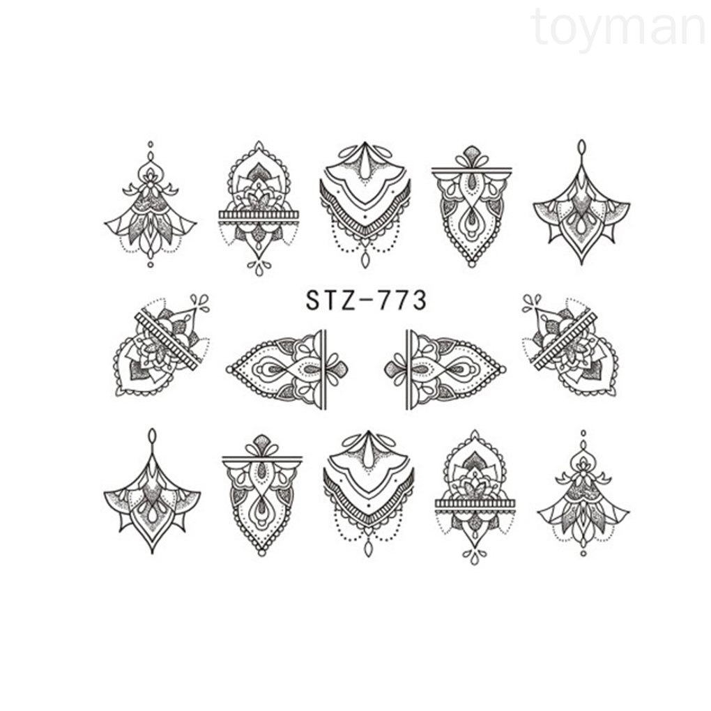 [Hàng mới về] Miếng hình dán trang trí móng tay họa tiết cây nấm phong cách retro đẹp mắt DIY