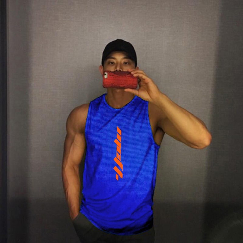 Áo hoodie không tay dạng lưới khô nhanh dùng cho tập thể hình mùa hè cho nam