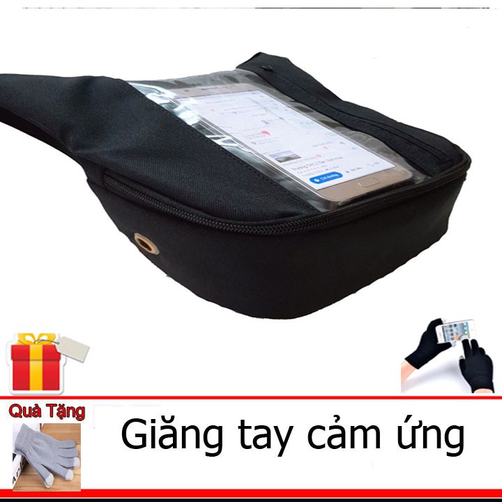 [Găng tay cảm ứng] Túi treo đầu xe máy Sunha  xem bản đồ Đứng Vải Bố dành cho xe ôm công nghệ phiên bản mới,MBS 1539