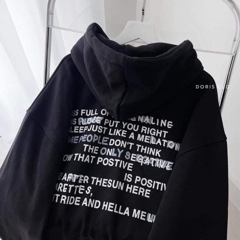 Áo hoodie mũ 2 lớp chữ nhỏ TC6