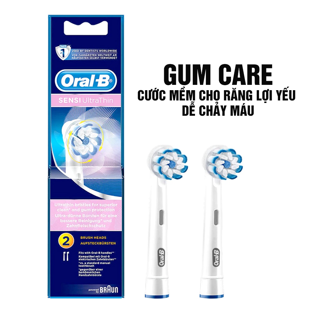 Set bộ đầu bàn chải đánh răng điện Oral B Braun, đầu thay lông mềm chính hãng Minh House