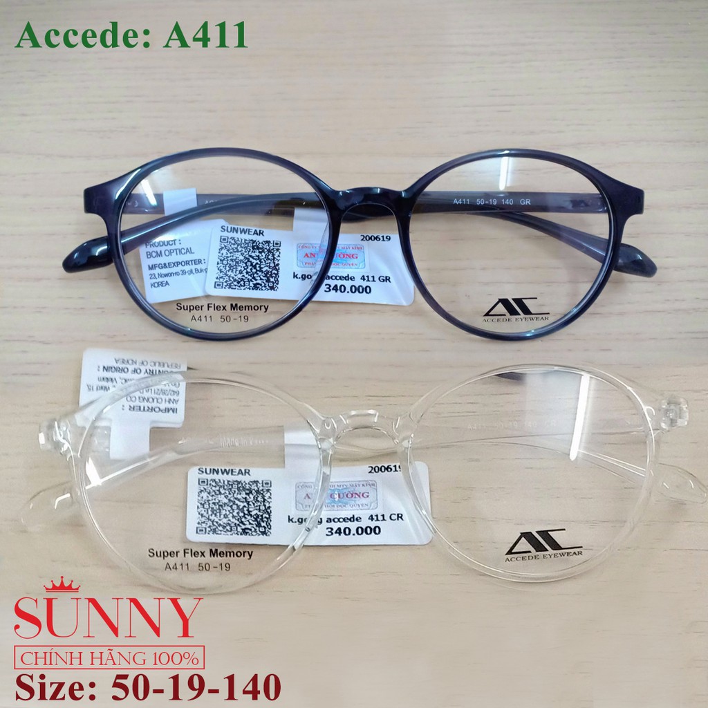 A411 - gọng kính Accede chính hãng bảo hành toàn quốc