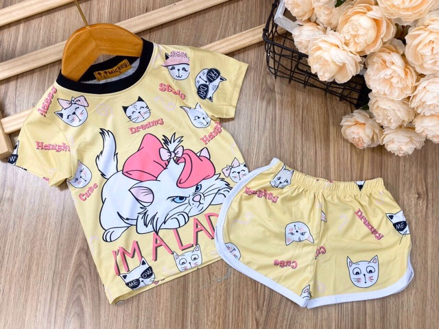 Bộ đùi bé gái thun lạnh mát mịn siêu yêu {size 8-36kg}