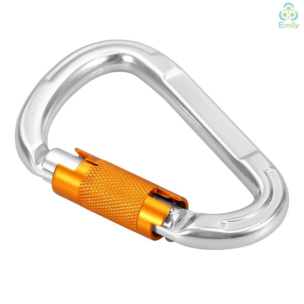 [Hàng Hot]25KN Twist Locking Gate Carabiner Certified Auto Lock Carabiner Outdoor D-ring Buckle Climbing Rappelling Canyoning Hammock Locking Clip