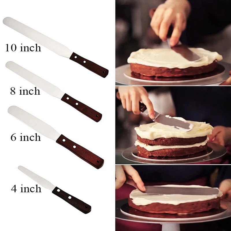 Dao Cắt Bánh Kem Bằng Thép Không Gỉ 4 / 6 / 8 / 10 &quot;Inch