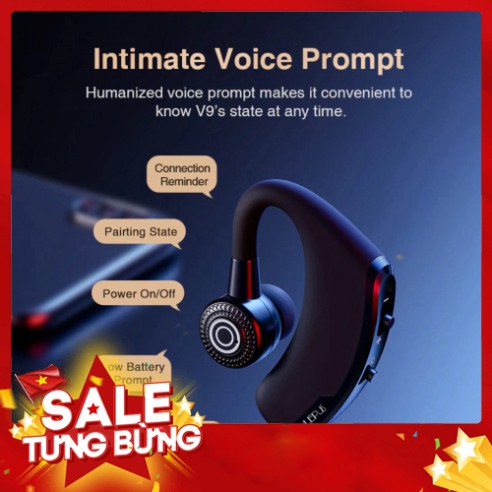 [FREE SHIP] Tai Nghe Bluetooth V9 Móc Tai Tích Hợp Micro Chất Lượng Cao HOT