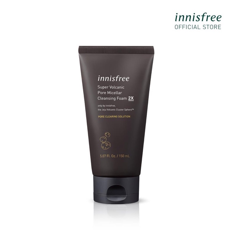 Sữa Rửa Mặt Tạo Bọt Làm Sạch Sâu Chứa Tro Núi Lửa Innisfree Super Volcanic Pore Micellar Cleansing Foam 2X