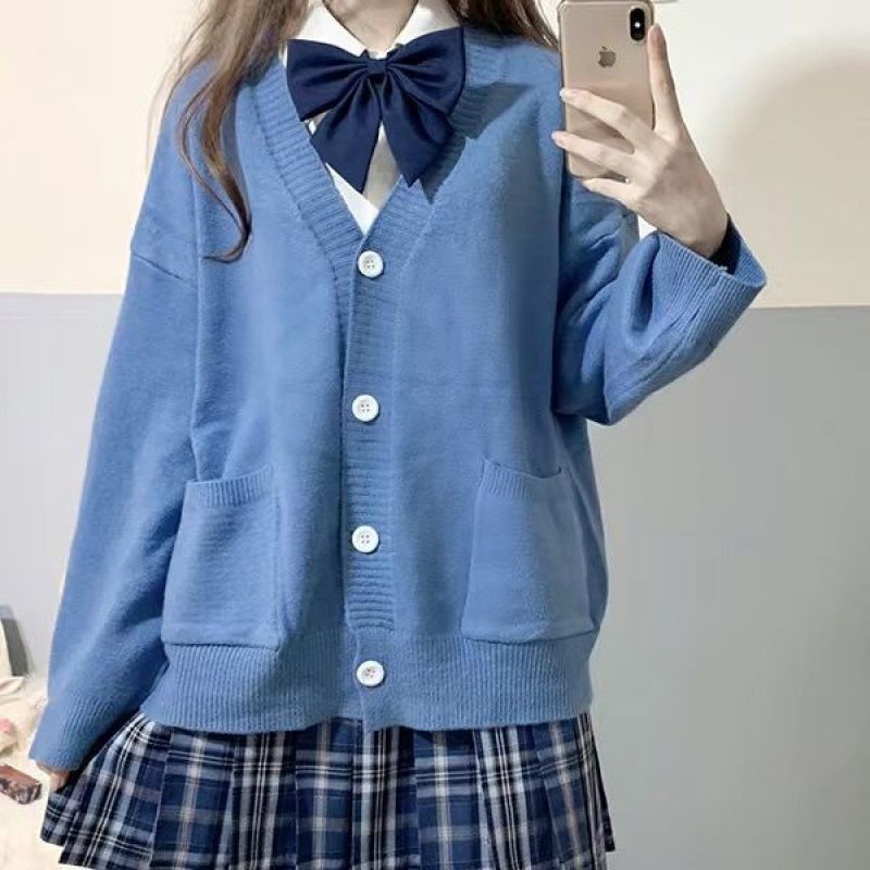 Áo Khoác Cardigan Dệt Kim Tay Dài Dáng Rộng Thời Trang Xuân Thu 2022 Cho Nữ