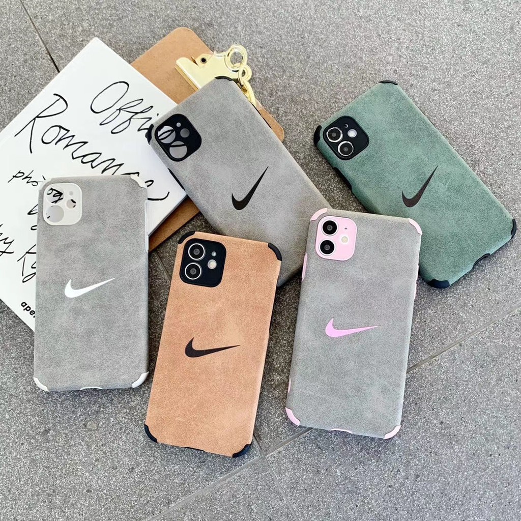 Ốp điện thoại da có logo Nike cho iPhone 12 11Pro Max XS MAX XR X SE 2020 8Plus 7 6s 12 Mini