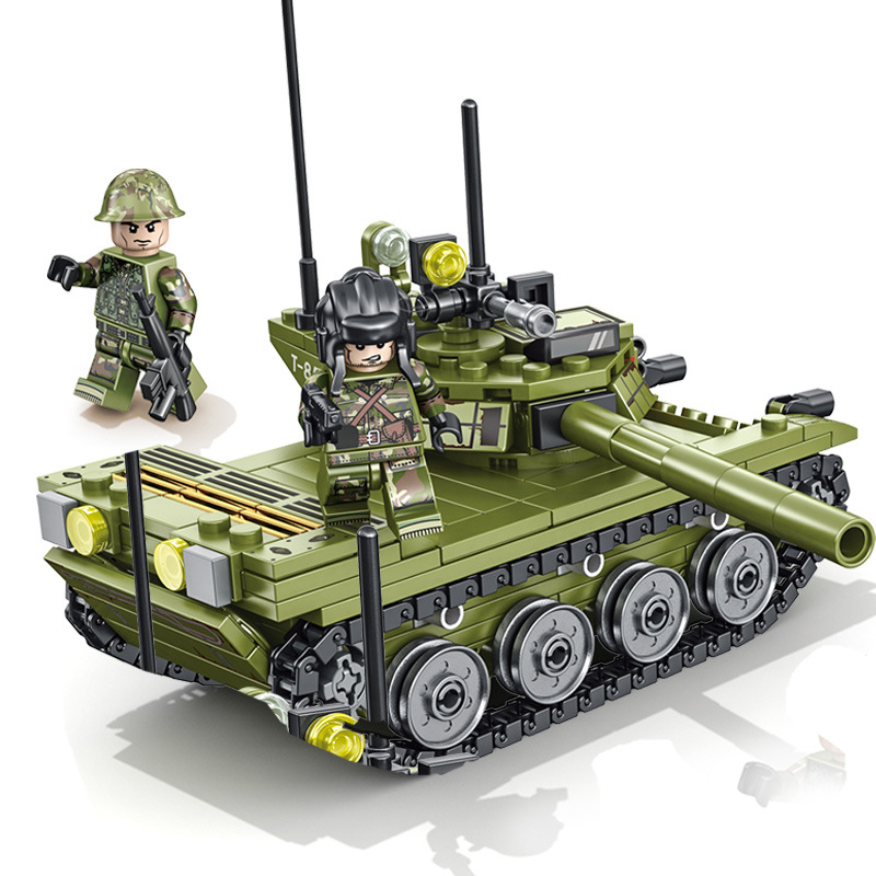 Mô hình đồ chơi giáo dục Lắp ráp Xe tăng quân sự military Sembo105514 324pcs 2 figures Main Battle Tank