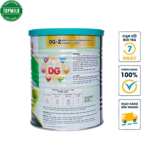 Sữa Dê DG 2 Hộp 800gram cho bé bị dị ứng sữa bò và chậm tăng cân