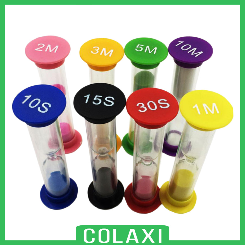 [COLAXI]2x10/15/30 Seconds & 1+2+3+5+10 Minutes Plastic Sandglass Hourglass Timer Set