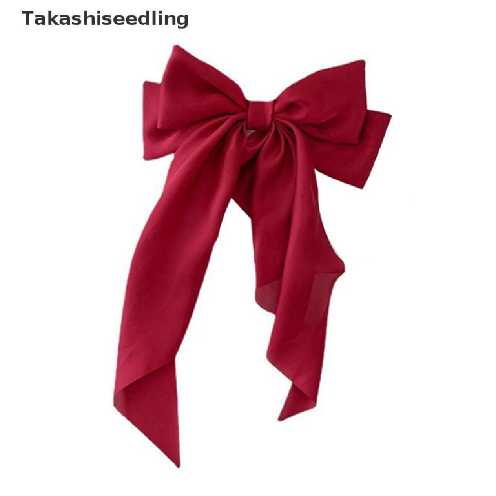 Kẹp tóc cố định nơ ruy băng đơn giản thanh lịch cố định bằng satin