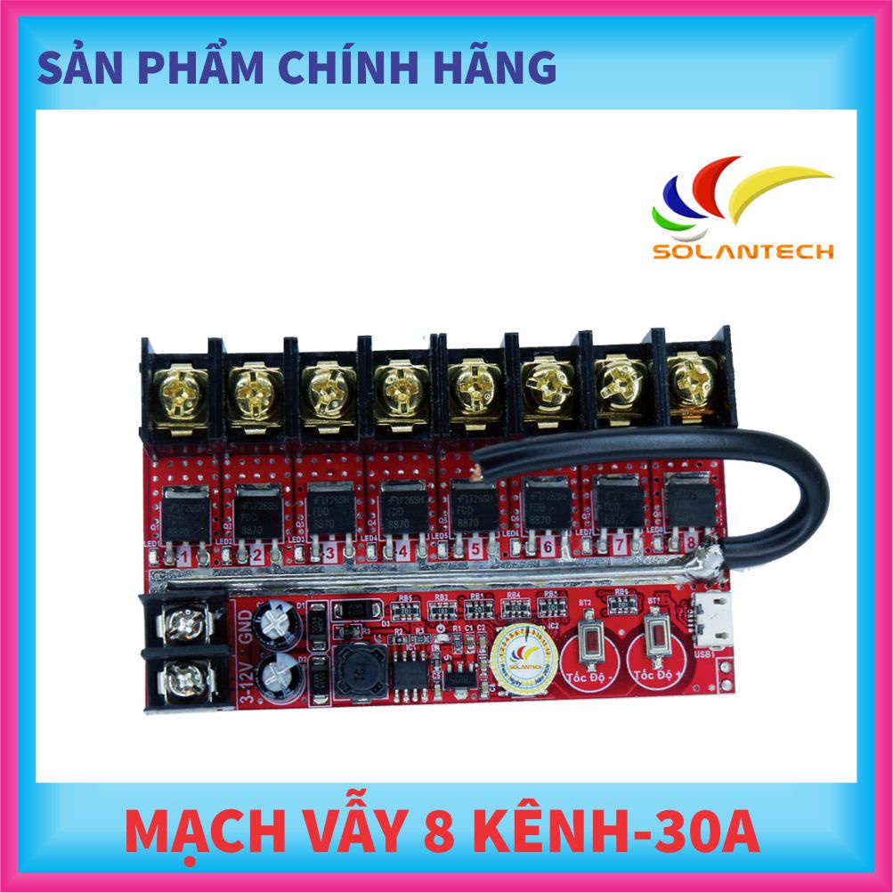 Mạch vẫy 8 Kênh Công Suất (30A/Kênh) + TẶNG DÂY CÁP MICRO USB