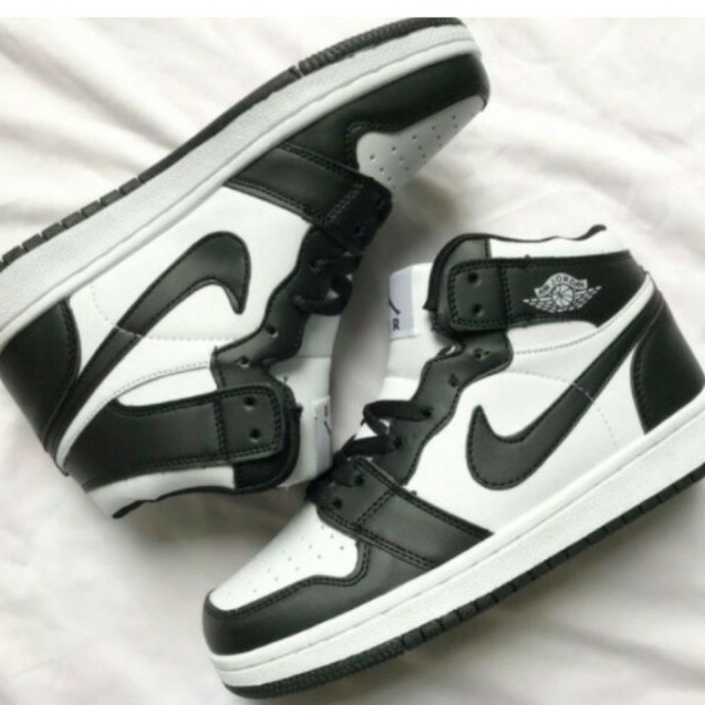 Giày thể thao nam nữ Jordan cổ cao loại 1, giày sneaker Jordan Panda màu đen, xám đủ size