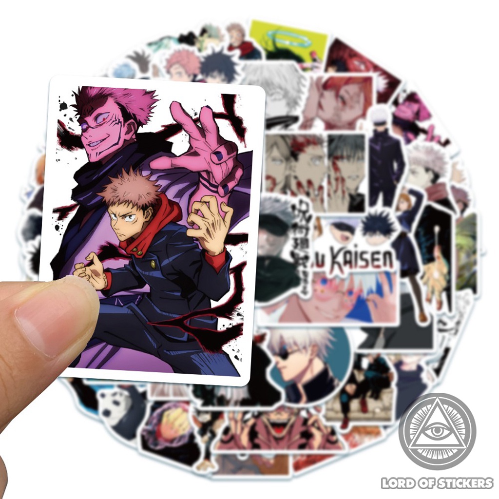Set 50 Nhãn Dán Jujutsu Kaisen Anime Manga Sticker Truyện Tranh Chú Thuật Hồi Chiến Trang Trí Mũ Bảo Hiểm, Điện Thoại