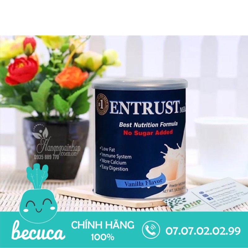 Sữa bột Entrust Mỹ dành cho người tiểu đường