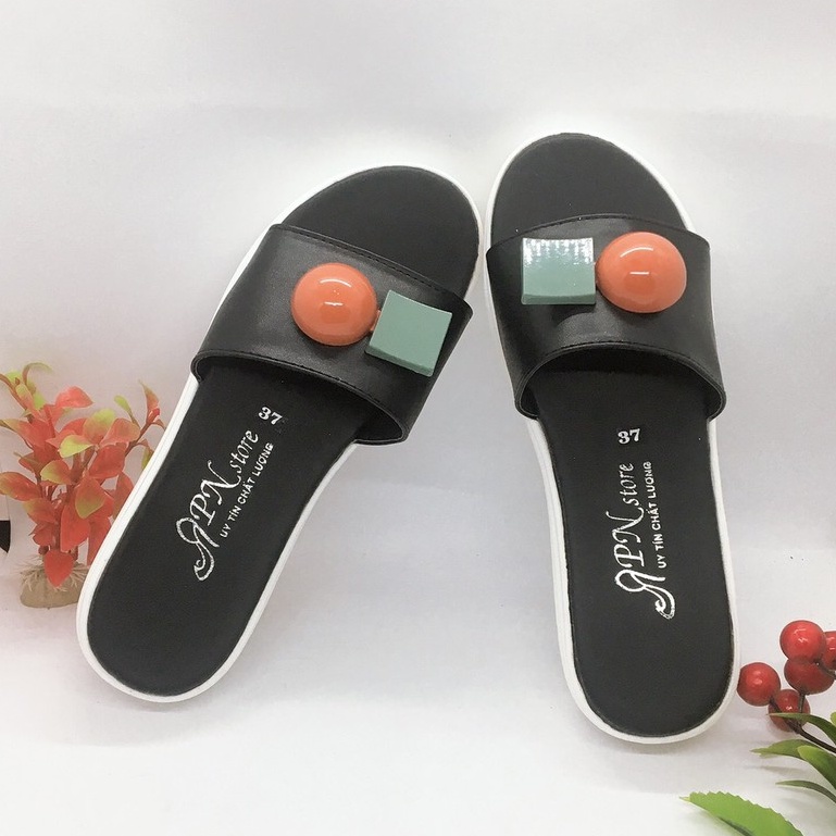 Giày Cao Gót Đế Xuồng Trắng 5cm Kết Vuông Tròn
