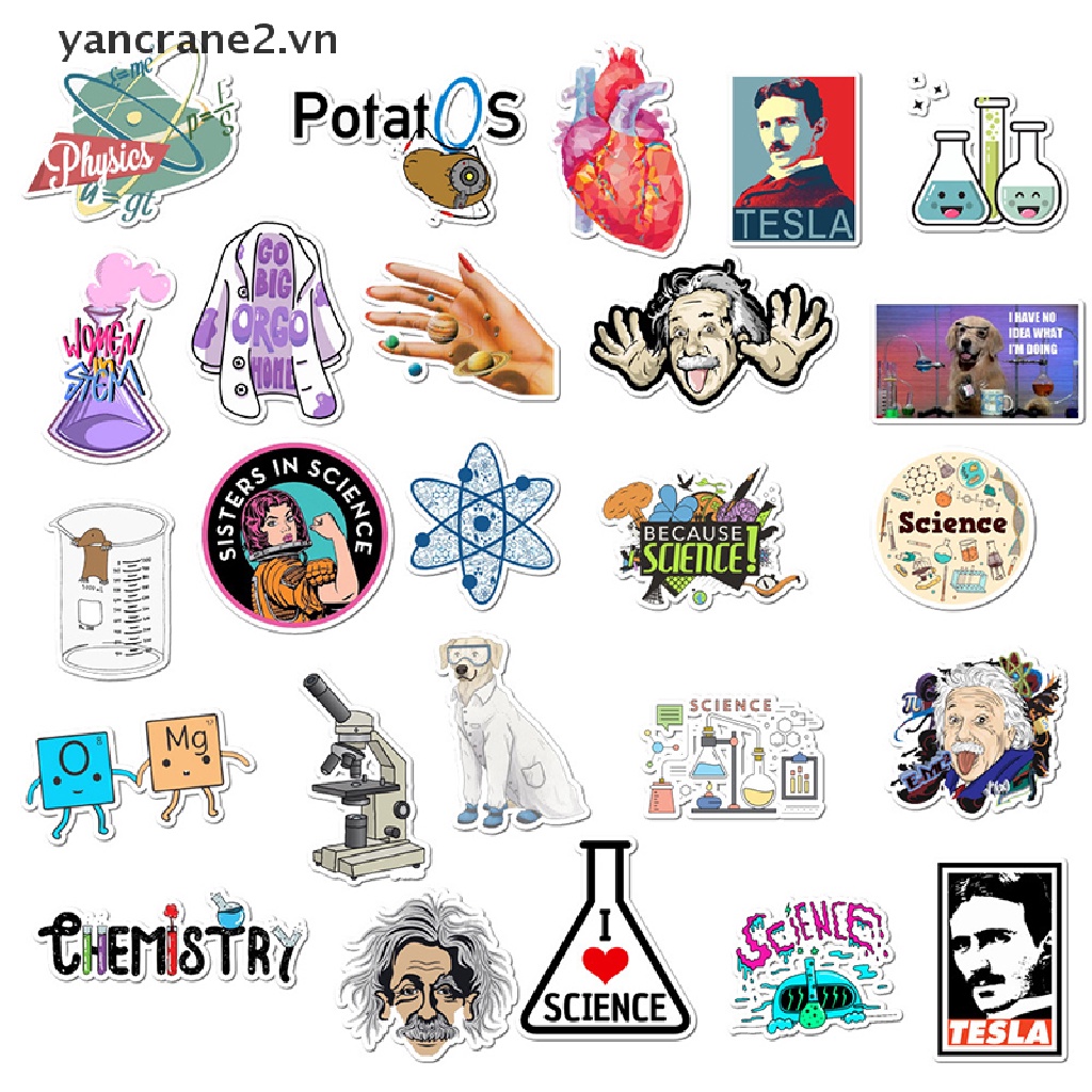 Set 50 Sticker Dán laptop Hình Chim Hồng Hạc DIY 2Vn