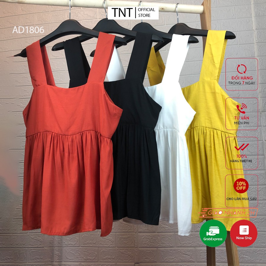 Áo hai dây bản to TNT ❤️FREESHIP - hàng thiết kế❤️ áo 2 dây babydoll thắt nơ sau lưng chất thô lạnh mềm nhẹ mát