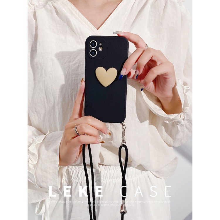 Ốp Điện Thoại Hình Hoạt Hình Có Dây Đeo Cho IPhone 13 12 Pro Max XR XS X 8 7 Plus 11 SE