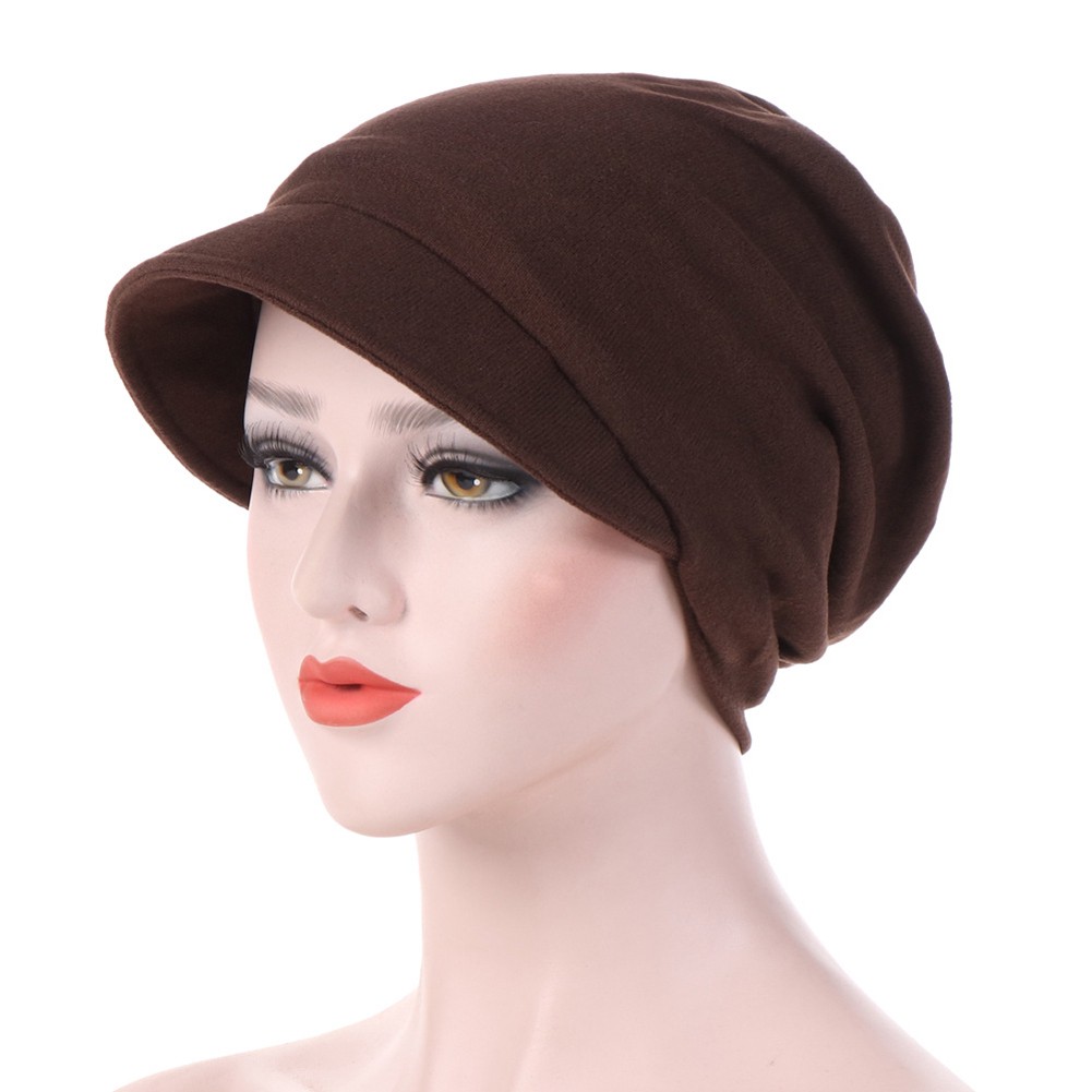 Nón trùm đầu vải cotton màu trơn thời trang cho nữ