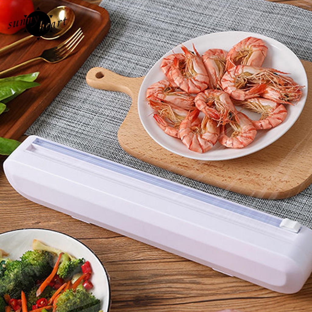 Hộp Đựng Màng Bọc Thực Phẩm Không BPA Màu Trắng Sắp Xếp Gọn Gàng Cho Nhà Ở