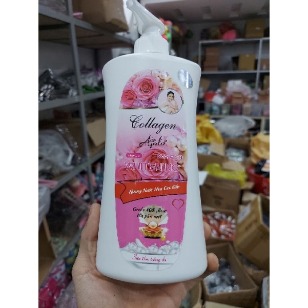 SỮA TẮM DƯỠNG ẨM COLLAGEN HOA HỒNG AJOLA 1000ML