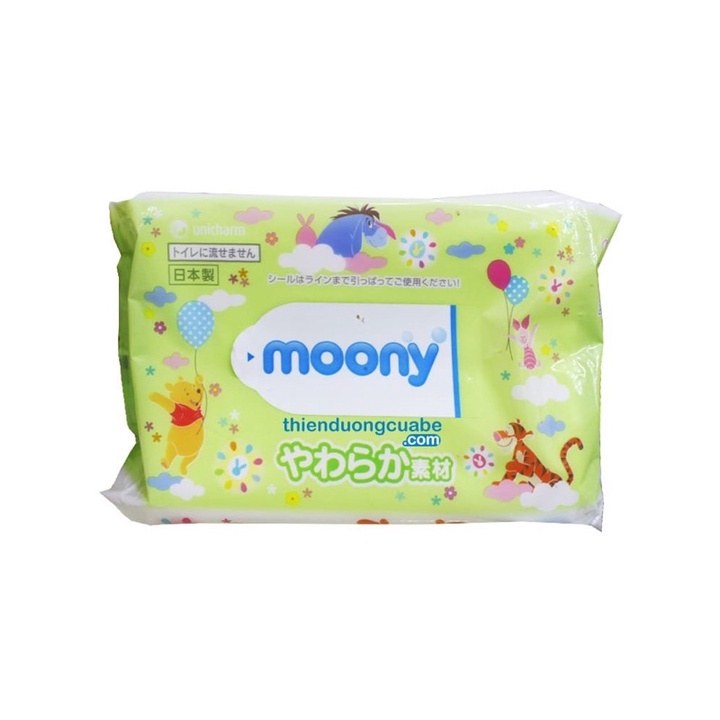 Khăn Giấy Ướt MOONY Cao Cấp Không Mùi Cho Bé Nội Địa Nhật Bản 80 Tờ - SAKUKO