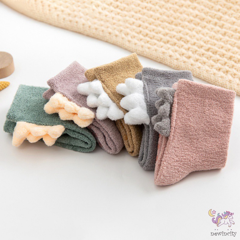 Vớ lông cừu giữ ấm chống trượt phong cách Hàn Quốc hợp thời trang cho bé