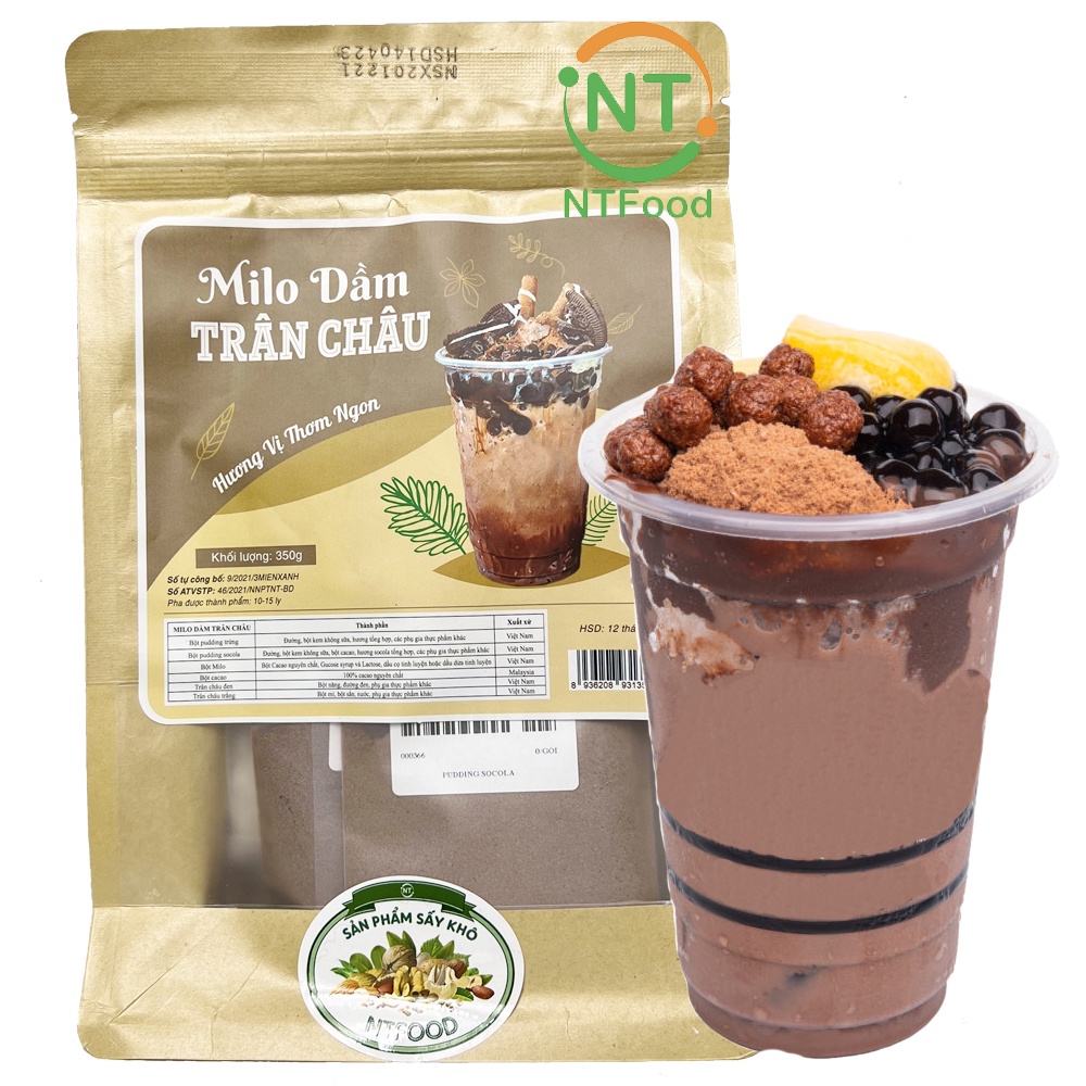 [Mã BMBAU50 giảm 7% đơn 99K] Set nguyên liệu pha Milo dầm trân châu 340g (10 - 15 ly) NTFood - Nhất Tín Food