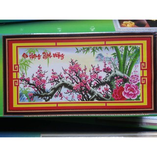 Tranh đính đá hoa đào H481