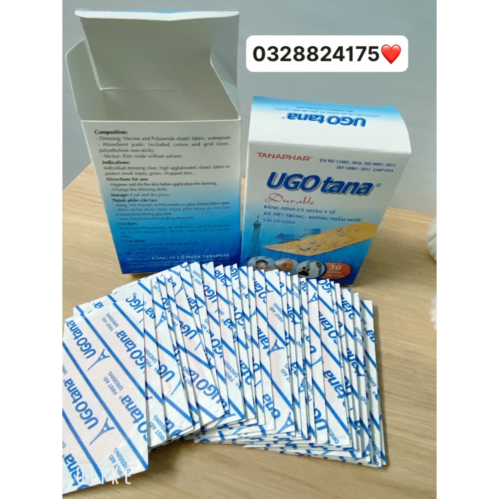 Hộp Băng dính cá nhân y tế UGOTANA 38x72mm ( Hộp 30 miếng )