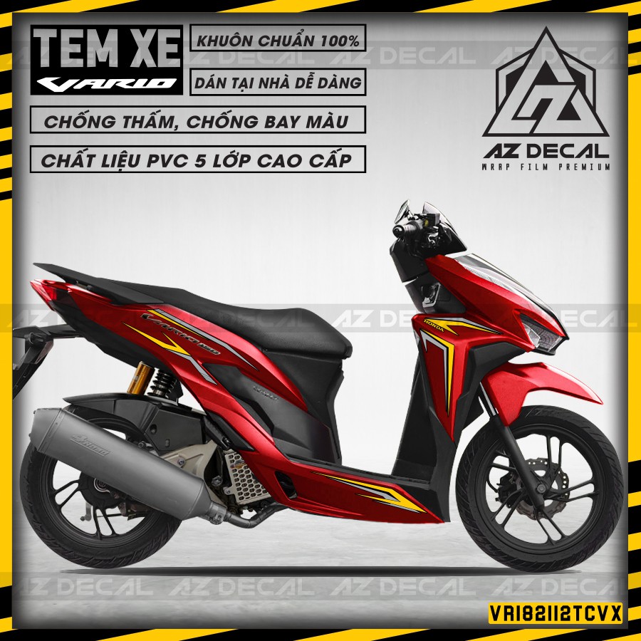 Tem Rời Xe Honda Vario 150 Đa Dạng Màu Sắc | VR182112TC | Decal Chế Chất Liệu PVC Chống Thấm Chống Bay Màu