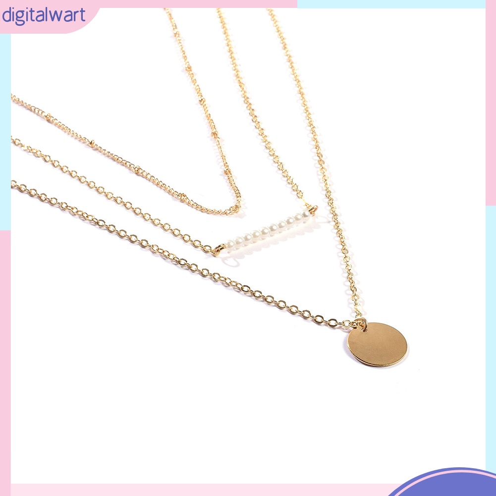 Vòng cổ 3 lớp thiết kế đính hạt ngọc trai